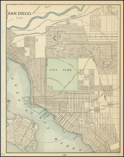 82-San Diego Map By George F. Cram