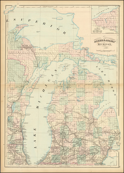 69-Michigan Map By Asher  &  Adams