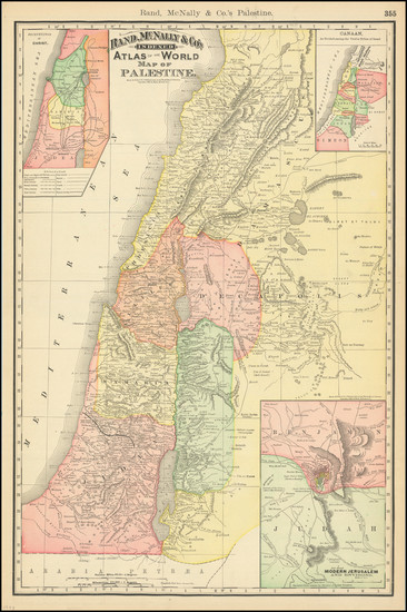 75-Holy Land Map By William Rand  &  Andrew McNally