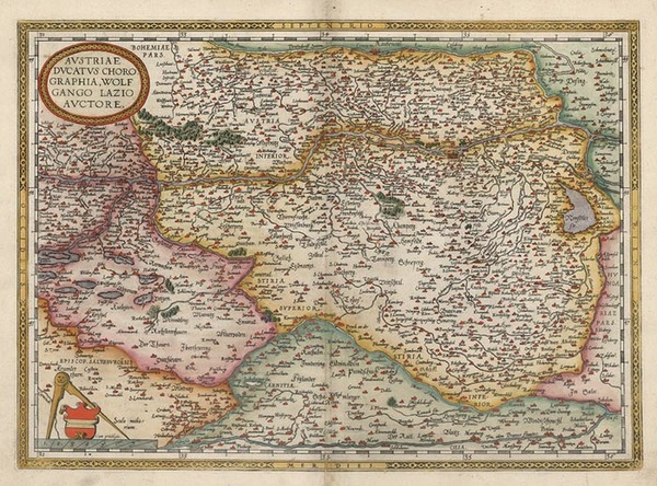 80-Europe, Austria, Hungary and Czech Republic & Slovakia Map By Abraham Ortelius