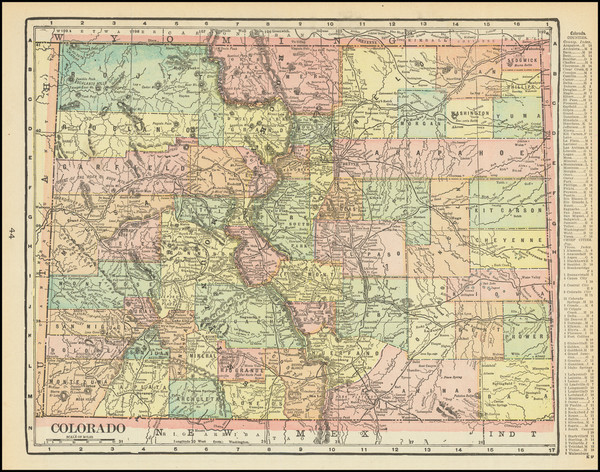 59-Colorado and Colorado Map By George F. Cram