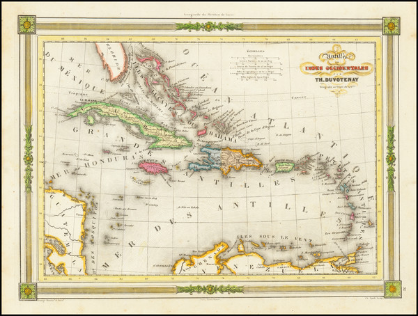 58-Caribbean Map By Thunot Duvotenay