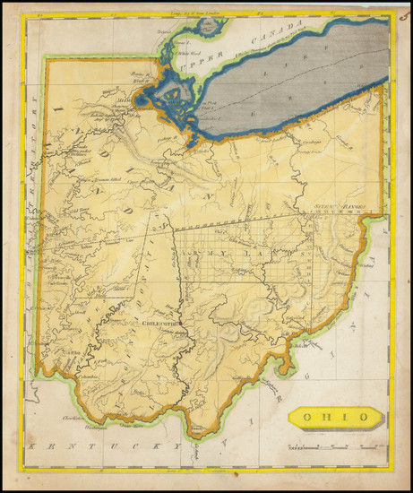 50-Ohio Map By Aaron Arrowsmith  &  Samuel Lewis