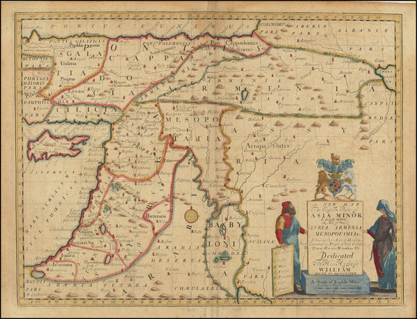 9-Turkey, Middle East and Turkey & Asia Minor Map By Edward Wells