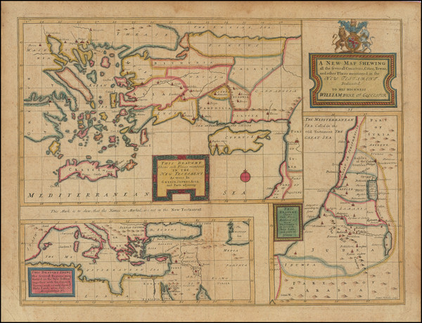 91-Mediterranean, Holy Land and Turkey & Asia Minor Map By Edward Wells