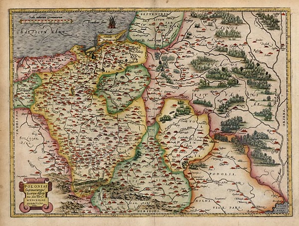 36-Europe, Poland and Baltic Countries Map By Abraham Ortelius