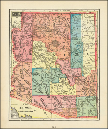 3-Arizona Map By H.C. Tunison