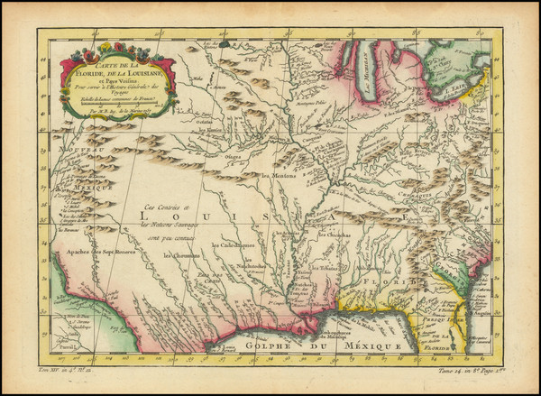 66-South, Midwest and Plains Map By Jacques Nicolas Bellin