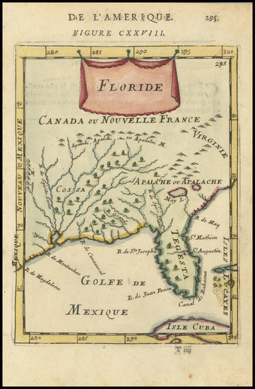 31-Florida and Southeast Map By Alain Manesson Mallet