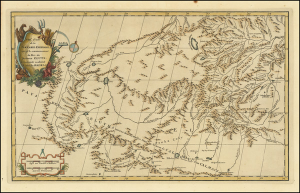 60-China and Central Asia & Caucasus Map By Jean-Baptiste Bourguignon d'Anville