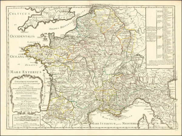 88-France Map By Gilles Robert de Vaugondy