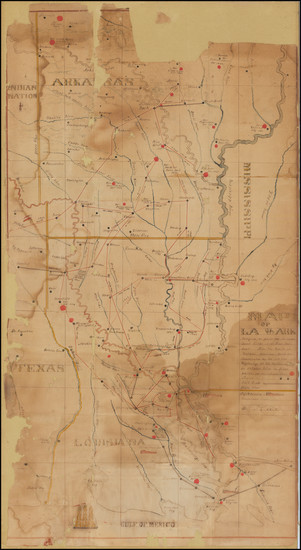 76-Louisiana, Arkansas, Texas and Civil War Map By S.T. Risler