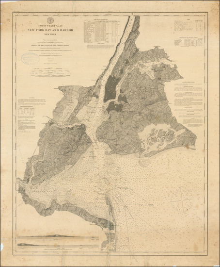 85-New York City, New York State and New Jersey Map By United States Coast Survey