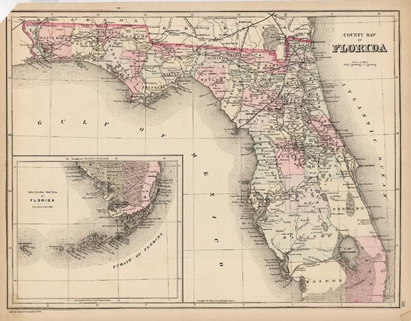 82-Southeast Map By Samuel Augustus Mitchell Jr. / William Bradley