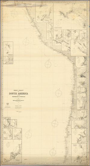 72-Chile and Peru & Ecuador Map By Imray, Laurie, Norie & Wilson