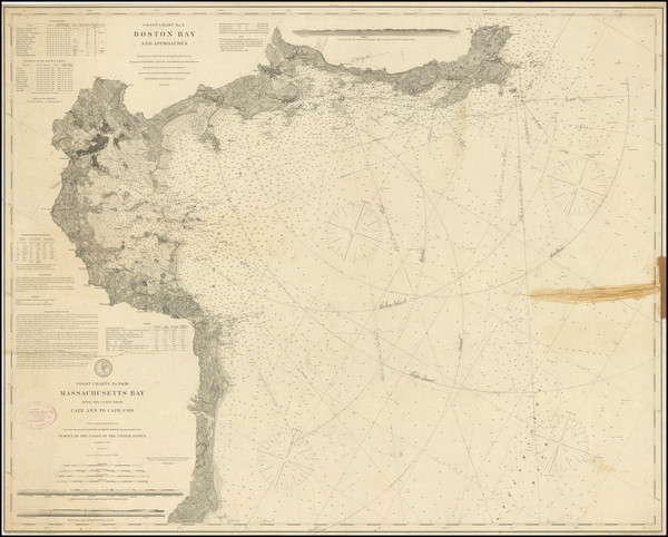 23-Massachusetts and Boston Map By U.S. Coast & Geodetic Survey