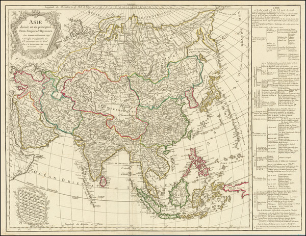 36-Asia Map By Charles Francois Delamarche