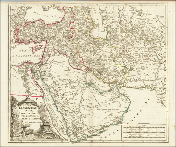 82-Middle East, Holy Land and Turkey & Asia Minor Map By Didier Robert de Vaugondy