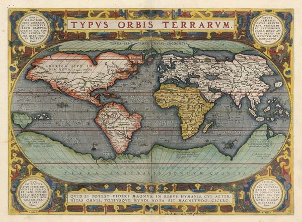 58-World and World Map By Abraham Ortelius