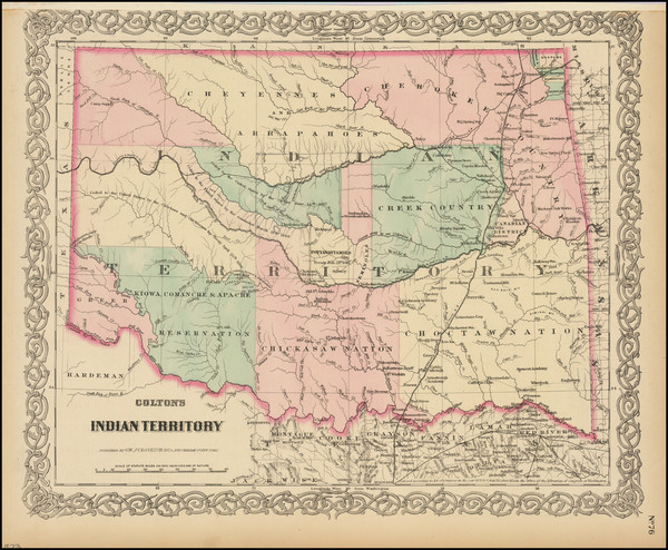 12-Oklahoma & Indian Territory Map By G.W.  & C.B. Colton