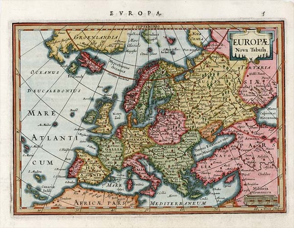 20-Europe and Europe Map By Jodocus Hondius / Gerard Mercator