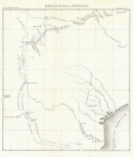 66-Texas Map By Frederick Adolphus Wislizenus