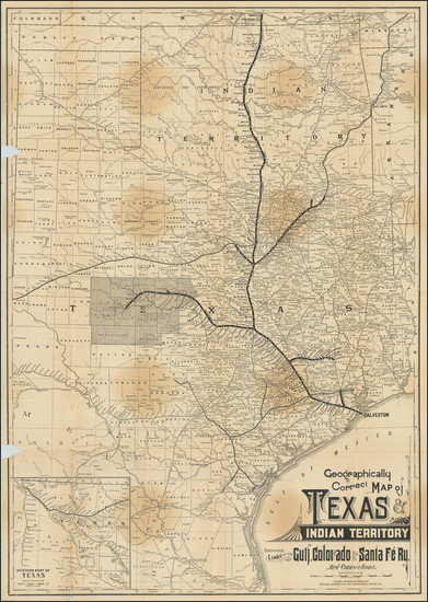 50-Texas and Oklahoma & Indian Territory Map By Matthews-Northrup & Co.