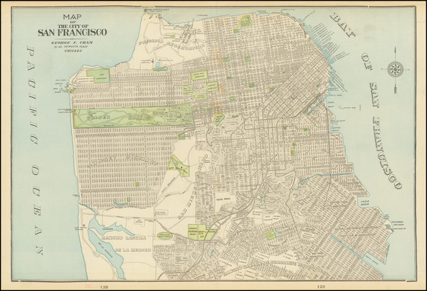 85-San Francisco & Bay Area Map By George F. Cram
