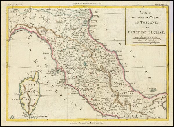 63-Northern Italy and Southern Italy Map By Brion De La Tour