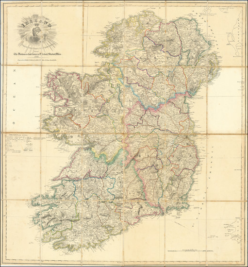 82-Ireland Map By M.H. & J.W. Allen