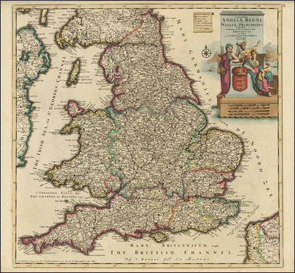 59-England Map By Cornelis I Danckerts