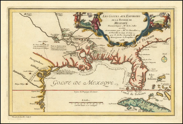 78-South, Southeast, Texas, Midwest and Southwest Map By Nicolas de Fer