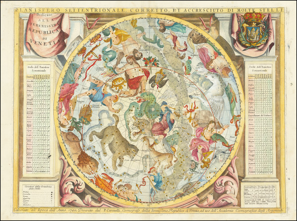 54-Celestial Maps Map By Vincenzo Maria Coronelli