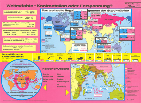 53-World and Cold War Map By JRO Kartographische Verlagsgesellschaft