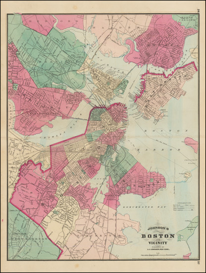 86-Massachusetts and Boston Map By Alvin Jewett Johnson