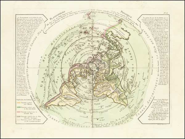 35-World, Northern Hemisphere and Polar Maps Map By Philippe Buache