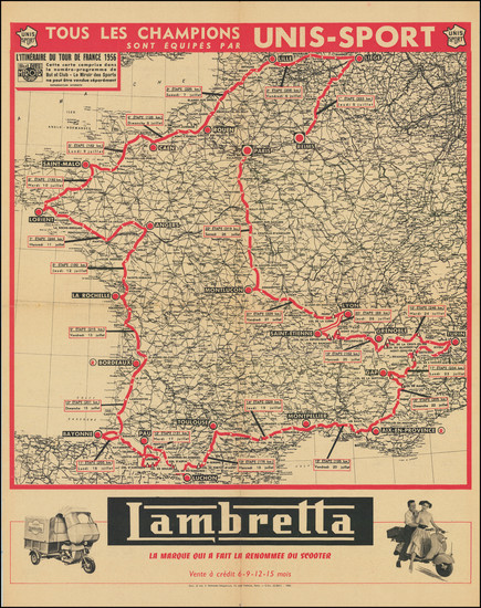 42-France and Pictorial Maps Map By Unis-Sport