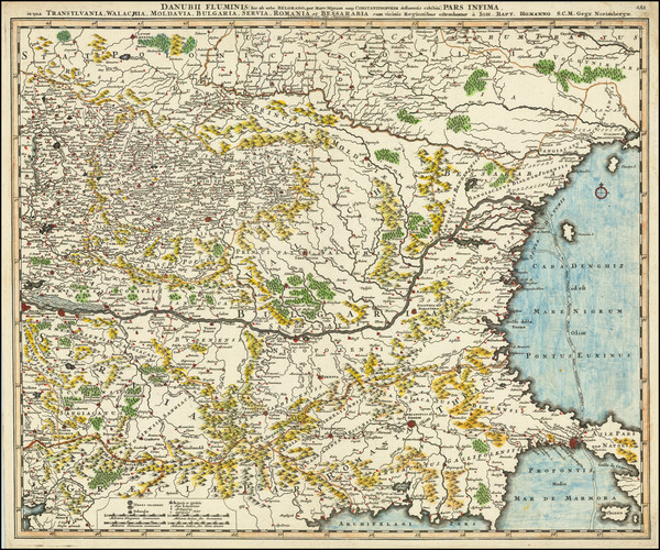 7-Ukraine, Romania and Balkans Map By Johann Baptist Homann