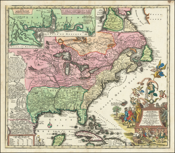 97-South, Southeast, Texas, Midwest and North America Map By Matthaus Seutter