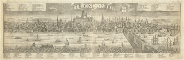 63-London Map By Georg Balthasar Probst