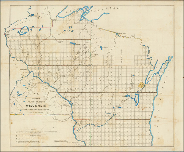 89-Minnesota and Wisconsin Map By General Land Office