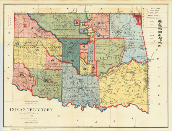 35-Oklahoma & Indian Territory Map By U.S. General Land Office