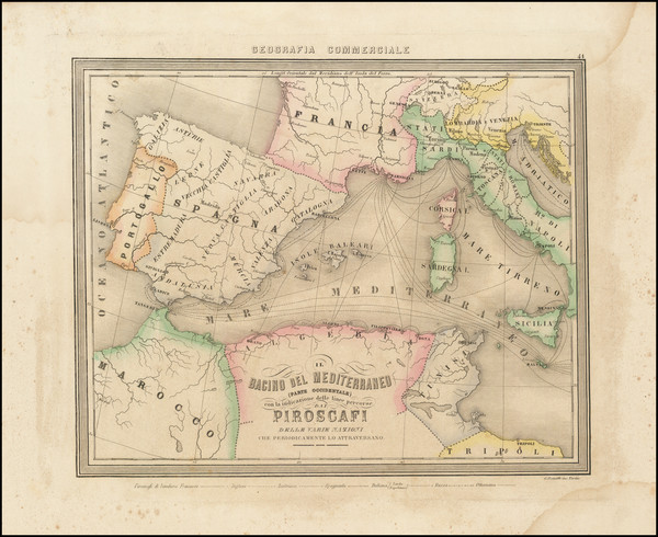 28-Mediterranean Map By Francesco Marmocchi