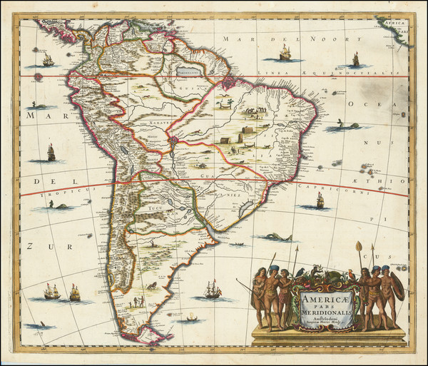 33-South America Map By Henricus Hondius