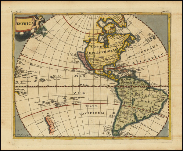 14-Western Hemisphere, California as an Island and America Map By Philipp Clüver