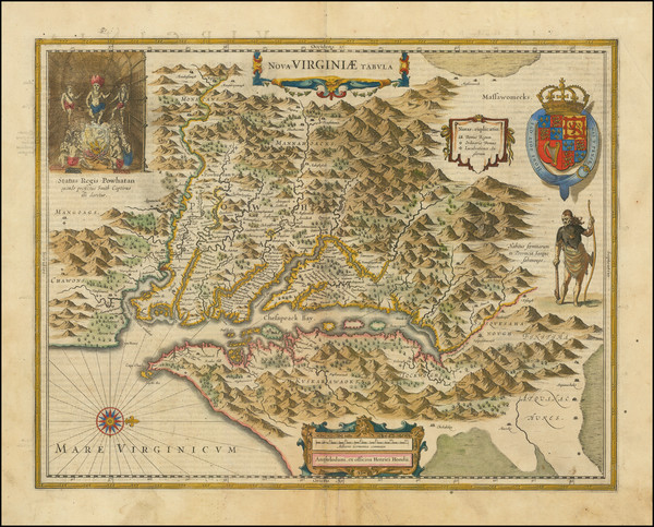 59-Maryland, Southeast and Virginia Map By Henricus Hondius