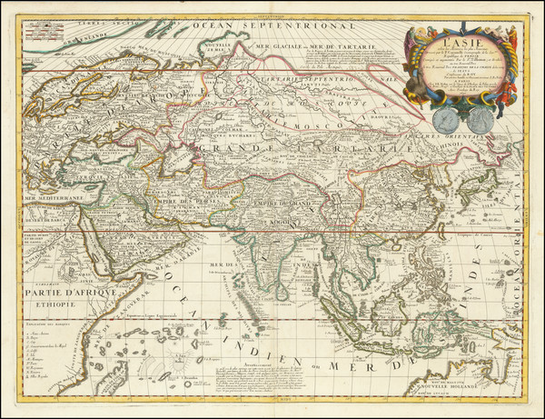 76-Asia Map By Vincenzo Maria Coronelli / Jean-Baptiste Nolin