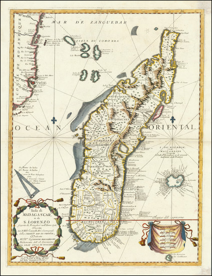 60-African Islands, including Madagascar Map By Vincenzo Maria Coronelli