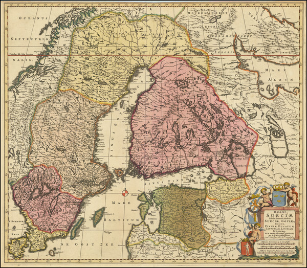 43-Scandinavia Map By Frederick De Wit