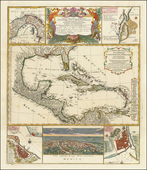 18-Florida, Mexico, Caribbean and Central America Map By Homann Heirs